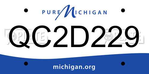 QC2D229 Michigan License Plate