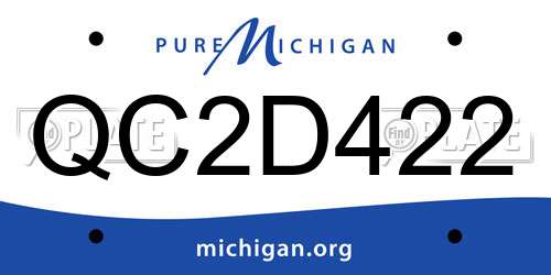 QC2D422 Michigan License Plate
