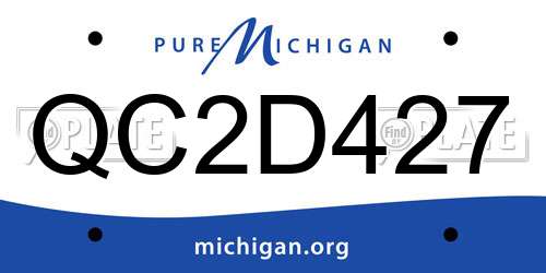 QC2D427 Michigan License Plate