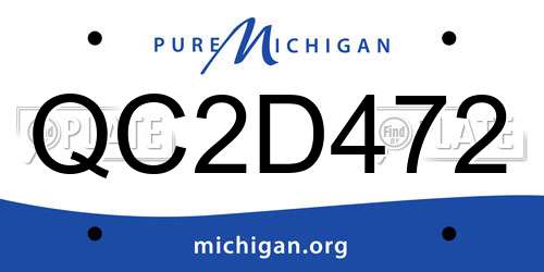 QC2D472 Michigan License Plate