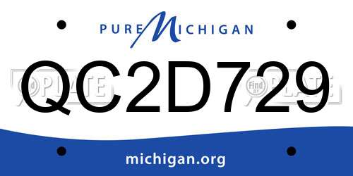 QC2D729 Michigan License Plate