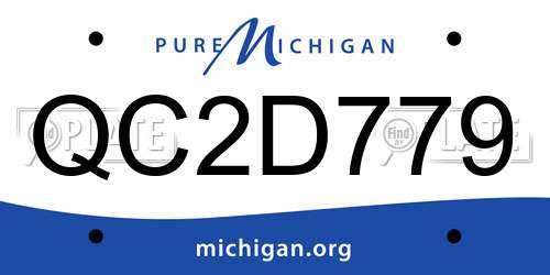 QC2D779 Michigan License Plate