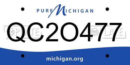 QC2O477 Michigan License Plate