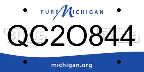 QC2O844 Michigan License Plate