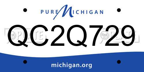QC2Q729 Michigan License Plate