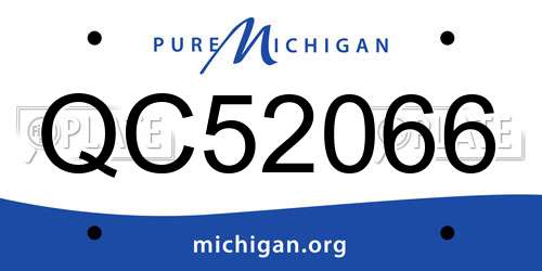 QC52066 Michigan License Plate