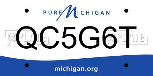 QC5G6T Michigan License Plate