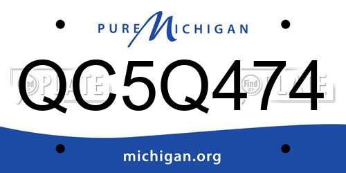 QC5Q474 Michigan License Plate