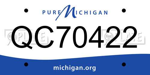QC70422 Michigan License Plate