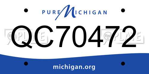 QC70472 Michigan License Plate