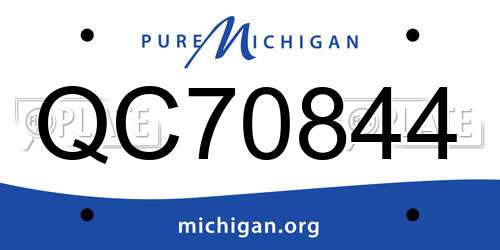 QC70844 Michigan License Plate