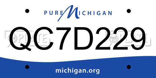 QC7D229 Michigan License Plate