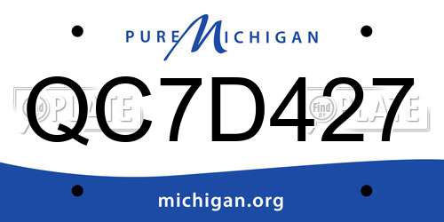 QC7D427 Michigan License Plate