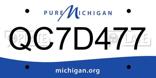 QC7D477 Michigan License Plate