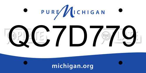 QC7D779 Michigan License Plate