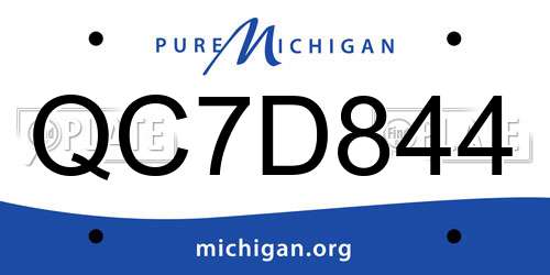 QC7D844 Michigan License Plate