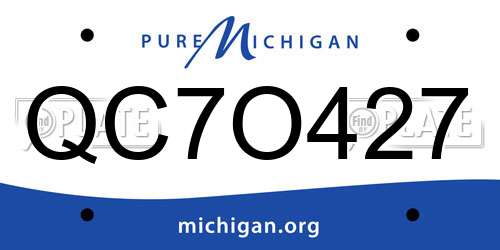 QC7O427 Michigan License Plate