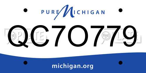 QC7O779 Michigan License Plate