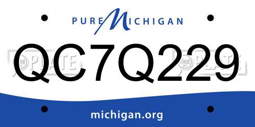 QC7Q229 Michigan License Plate