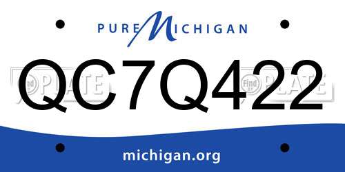 QC7Q422 Michigan License Plate