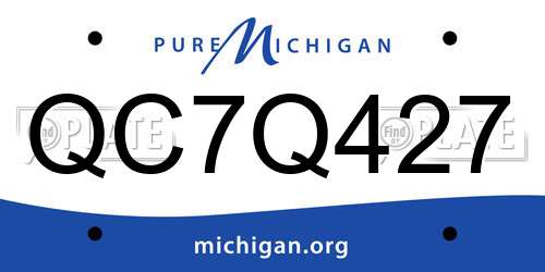 QC7Q427 Michigan License Plate