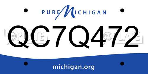 QC7Q472 Michigan License Plate