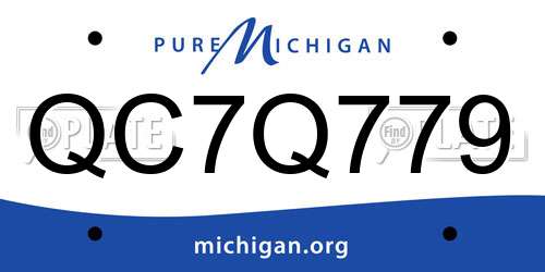 QC7Q779 Michigan License Plate