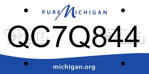 QC7Q844 Michigan License Plate