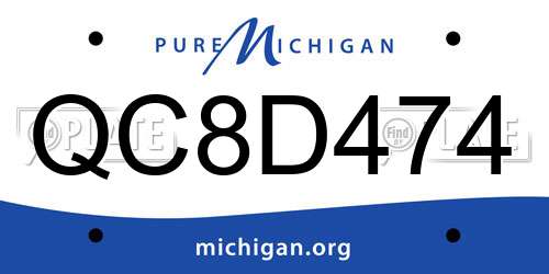 QC8D474 Michigan License Plate