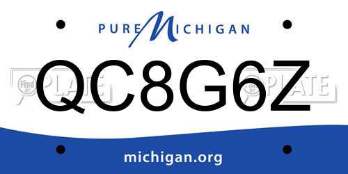 QC8G6Z Michigan License Plate