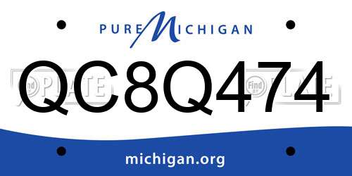 QC8Q474 Michigan License Plate