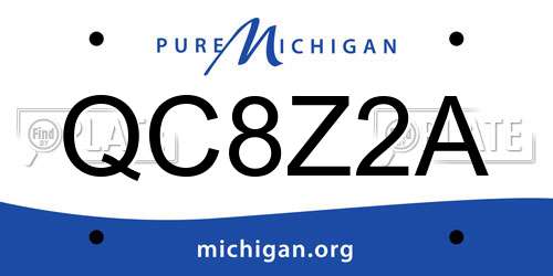 QC8Z2A Michigan License Plate