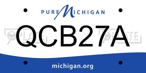 QCB27A Michigan License Plate