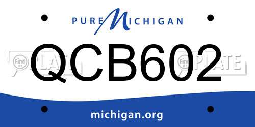 QCB602 Michigan License Plate