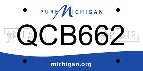 QCB662 Michigan License Plate