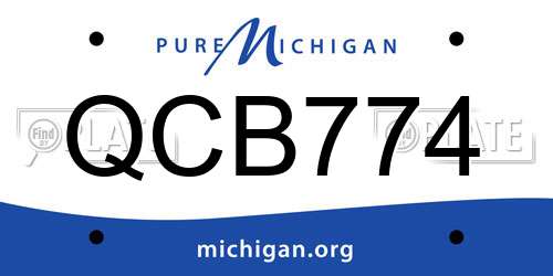 QCB774 Michigan License Plate