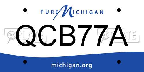 QCB77A Michigan License Plate