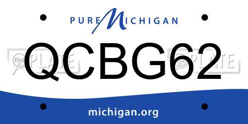 QCBG62 Michigan License Plate