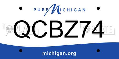 QCBZ74 Michigan License Plate