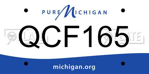 QCF165 Michigan License Plate