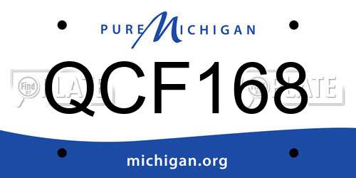 QCF168 Michigan License Plate