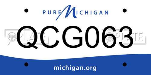 QCG063 Michigan License Plate