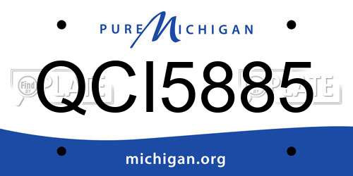 QCI5885 Michigan License Plate