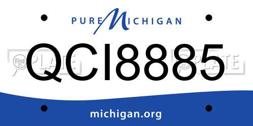 QCI8885 Michigan License Plate
