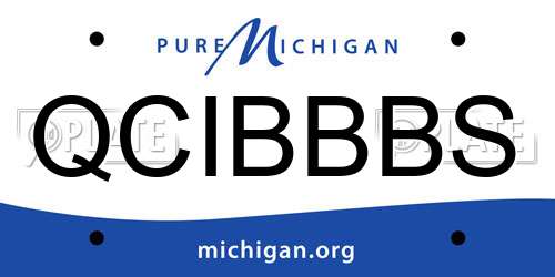 QCIBBBS Michigan License Plate