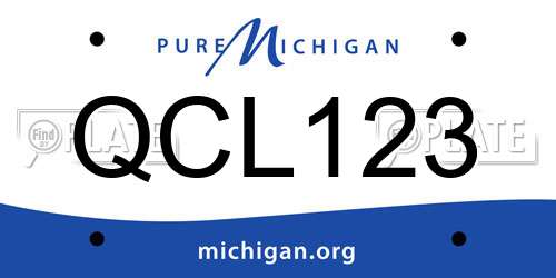 QCL123 Michigan License Plate