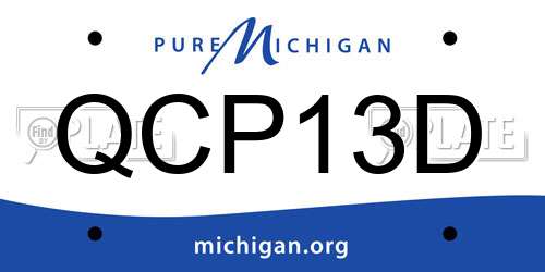 QCP13D Michigan License Plate