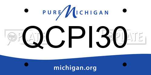QCPI30 Michigan License Plate