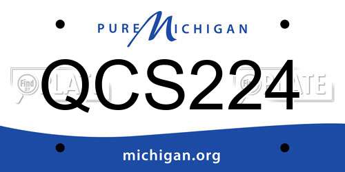 QCS224 Michigan License Plate