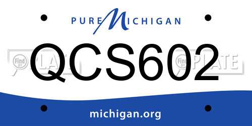 QCS602 Michigan License Plate